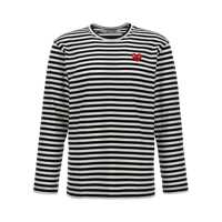 Tricouri Comme Des Garçons Play Logo Patch Stripes T-Shirt Barbati