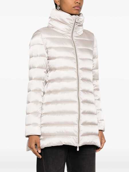 Geci de iarna Save the Duck Lydia Beige Down Jacket With High Neck And Logo Patch On The Sleeve In Tech Fabric Woman Beige Femei (BM 18509661) 3