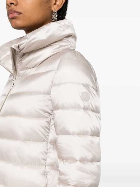 Geci de iarna Save the Duck Lydia Beige Down Jacket With High Neck And Logo Patch On The Sleeve In Tech Fabric Woman Beige Femei (BM 18509661) 5