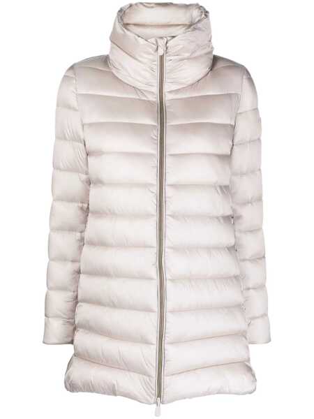 Geci de iarna Save the Duck Lydia Beige Down Jacket With High Neck And Logo Patch On The Sleeve In Tech Fabric Woman Beige Femei (BM 18509661) 1