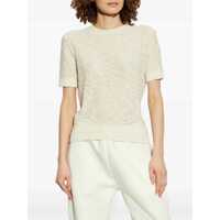 Pulovere Moncler Dama - Pulovere Moncler Moncler Cotton Short Sleeve Sweater Beige Femei (BM 18510471) - B-mall.ro
