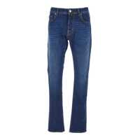 Blugi Jacob Cohen 'Bard' Blue Jeans With Belt Loops And Logo Patch On The Rear In Denim Man