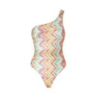 Costume de baie Missoni One-Shoulder Printed Tulle One-Piece Swimsuit Femei