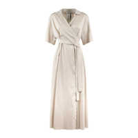 Rochii Max Mara Stretch Cotton Poplin Wrap Dress Femei
