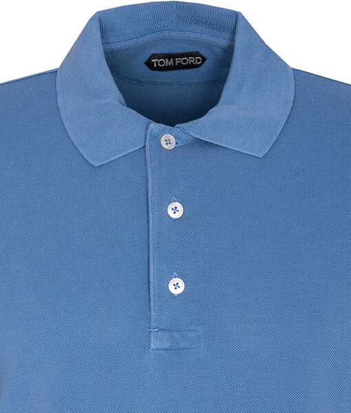 Tricouri Polo Tom Ford Pique Polo. BLUE Barbati (BM 18513061) 4