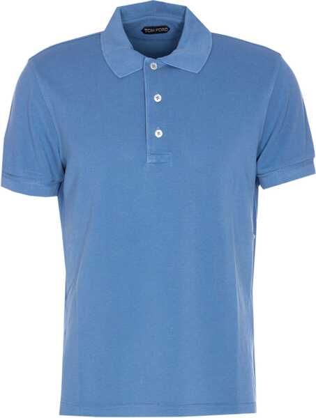 Tricouri Polo Tom Ford Pique Polo. BLUE Barbati (BM 18513061) 1
