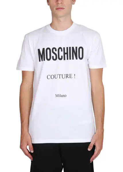 Tricouri Moschino T-Shirt With Logo WHITE Barbati (BM 18513073) 3