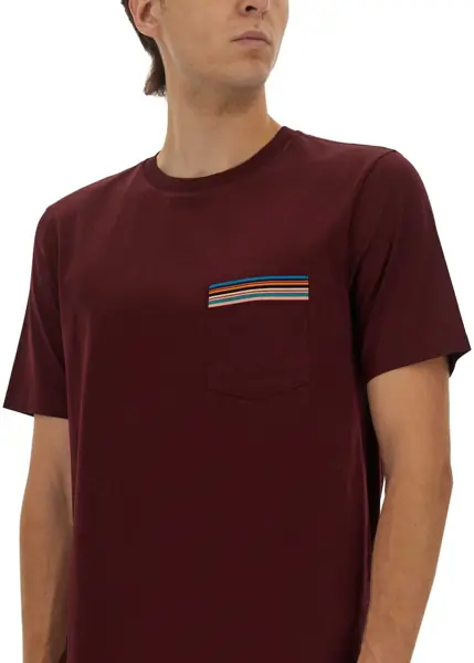 Tricouri Paul Smith Striped Pocket T-Shirt RED Barbati (BM 18513076) 3
