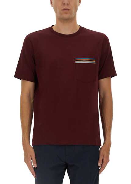 Tricouri Paul Smith Striped Pocket T-Shirt RED Barbati (BM 18513076) 1