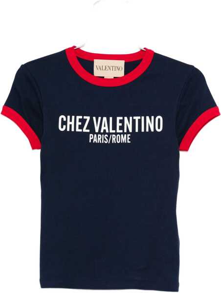 Tricouri Valentino Garavani Cotton Jersey T-Shirt BLUE Femei (BM 18513103) 1