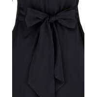 Imbracaminte PLAIN Dama - Rochii PLAIN Black Maxi Dress With Front And Rear V Neck And Maxi Bow On The Rear In Cady Woman BLUE Femei (BM 18513963) - B-mall.ro