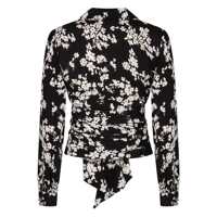 Imbracaminte Dama pagina 277 - Bluze Elisabetta Franchi Elisabetta Franchi Printed Georgette Blouse Black Femei (BM 18514569) - B-mall.ro