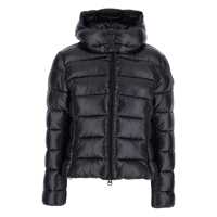 Geci de iarna 'Cosmary' Black Down Jacket With Removable Hood And Logo Patch On The Sleeve In Tech Fabric Woman Femei