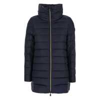 Geci de iarna 'Lydia' Blue Down Jacket With High Neck And Logo Patch On The Sleeve In Tech Fabric Woman Femei