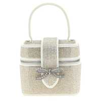 Genti de mana Self-Portrait 'Satin Rhinestone Vanity Case' Handbag Femei