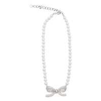 Bijuterii Pearl Bow Necklace Femei