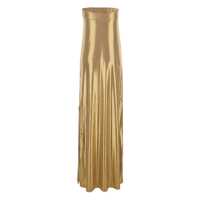 Rochii Metallic Off-Shoulder Sleeveless Dress With Maxi Side Slit In Tech Fabric Stretch Woman Femei