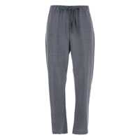 Pantaloni casual 'Buddy' Grey Cropped Pants With Drawstring Waist In Cotton Woman Femei