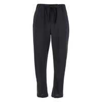 Pantaloni casual 'Buddy' Black Cropped Pants With Drawstring Waist In Cotton Woman Femei