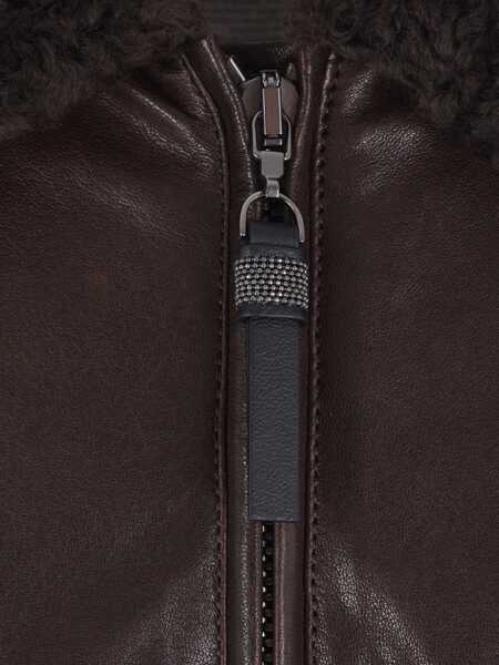 Geci de piele Brunello Cucinelli Leather Jacket COFFEE Femei (BM 18517528) 4