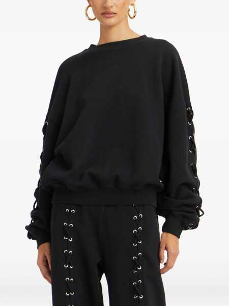 Pulovere ROTATE Birger Christensen Rotate Birger Christensen Lacing Sweatshirt Black Femei (BM 18518442) 1