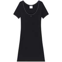 Rochii Courrèges Cotton Short Sleeves Mini Dress In Black Femei