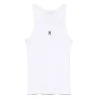 Tricouri Rabanne White Cotton T-Shirt With Silver Logo Plaque Femei