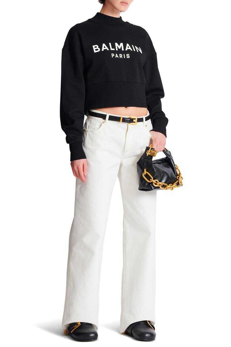 Pulovere Balmain Balmain Sweaters NOIR/BLANC Femei (BM 18521838) 2