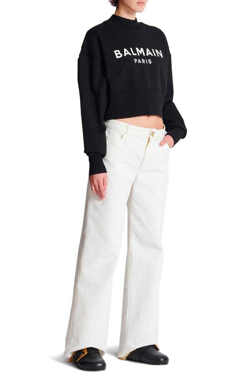 Pulovere Balmain Balmain Sweaters NOIR/BLANC Femei (BM 18521838) 3