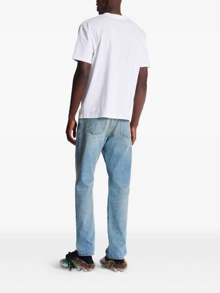 Topuri Balmain Balmain T-Shirts And Polos BLANC/MERAUDE Barbati (BM 18522333) 4