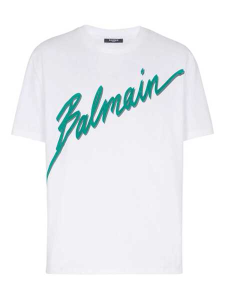 Topuri Balmain Balmain T-Shirts And Polos BLANC/MERAUDE Barbati (BM 18522333) 1