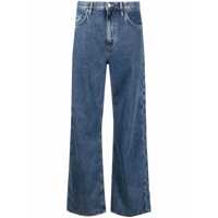 Blugi 'Korea' Blue Jeans With Wide Leg And Logo Patch On The Rear In Denim Woman Femei