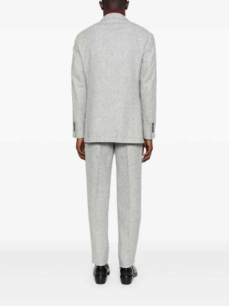 Costume Brunello Cucinelli Brunello Cucinelli Wool And Silk Double-Breasted Suit LIGHT GREY Barbati (BM 18523602) 3