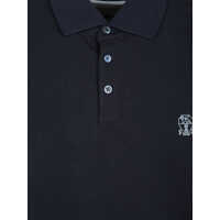 Tricouri Polo Brunello Cucinelli pentru Barbati - Tricouri Polo Brunello Cucinelli Brunello Cucinelli Logo Piqu Polo Shirt BLUE Barbati (BM 18523752) - B-mall.ro