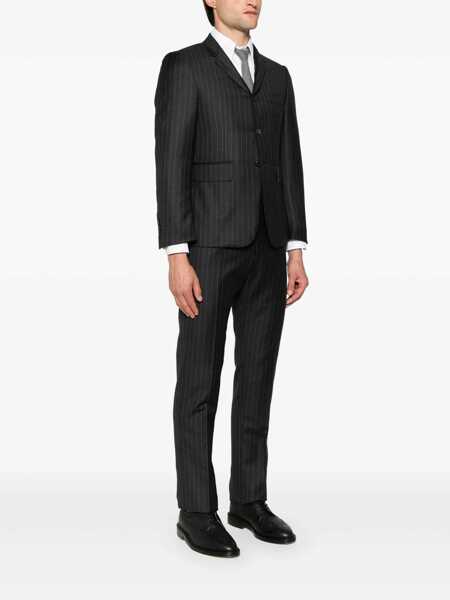 Geci Thom Browne Grey Pinstripe Single-Breasted Jacket In Wool Man GREY Barbati (BM 18523821) 3