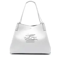 Genti de mana 'Libra' White Shoulder Bag With Maxi Logo On The Front In Leather Woman Femei