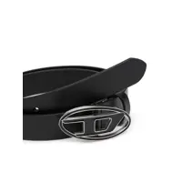 Curele Diesel Dama - Curele Diesel B-1Dr Black Belt With Oval D Buckle In Leather Woman Black Femei (BM 18525147) - B-mall.ro
