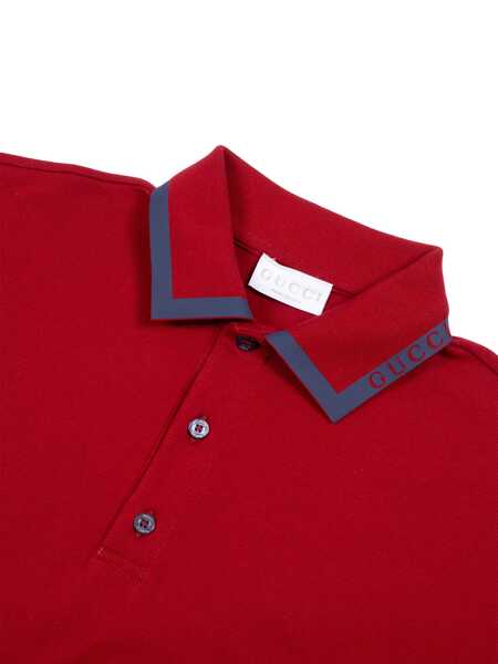 Tricouri Polo Gucci J S/S POLO STRETCHED COTTON PI Red Fete (BM 18525324) 3