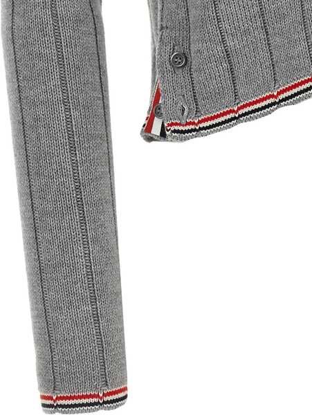 Pulovere casual Thom Browne Ladder Full Needle Rib Stitch V Neck Car LT GREY Femei (BM 18525466) 3