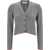 Thom Browne Ladder Full Needle Rib Stitch V Neck Car LT GREY
