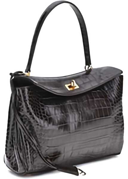 Genti de umar Balenciaga Rodeo Shoulder Bag in crocodile-print leather ESPRESSO Femei (BM 18525469) 2