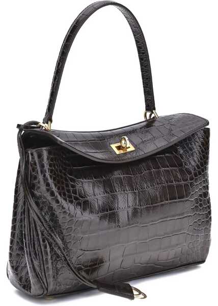 Genti de umar Balenciaga Rodeo Shoulder Bag in crocodile-print leather ESPRESSO Femei (BM 18525469) 3