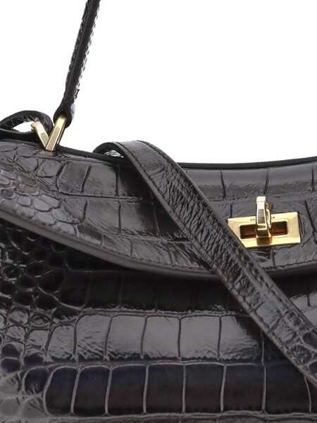 Genti de umar Balenciaga Rodeo Shoulder Bag in crocodile-print leather ESPRESSO Femei (BM 18525469) 4