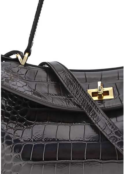 Genti de umar Balenciaga Rodeo Shoulder Bag in crocodile-print leather ESPRESSO Femei (BM 18525469) 5