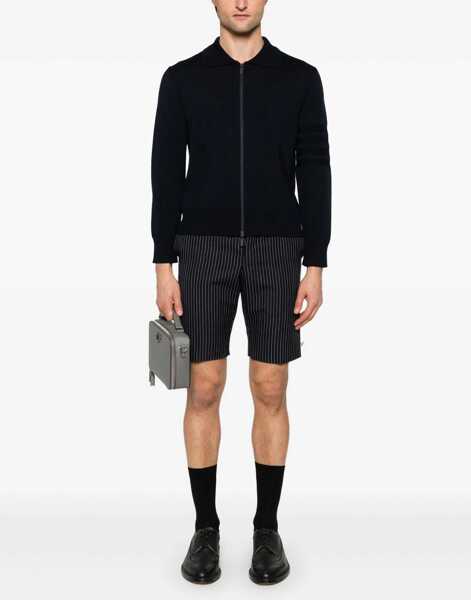 Cardigane Thom Browne Double Face Full Zip Up Cardigan In Meri NAVY Barbati (BM 18525523) 2