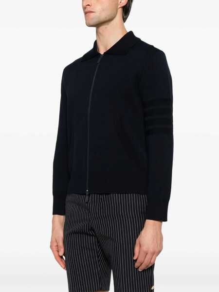 Cardigane Thom Browne Double Face Full Zip Up Cardigan In Meri NAVY Barbati (BM 18525523) 3