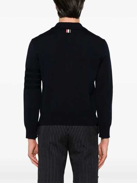 Cardigane Thom Browne Double Face Full Zip Up Cardigan In Meri NAVY Barbati (BM 18525523) 4