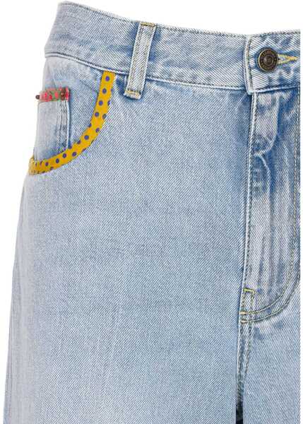Blugi Valentino Garavani Floral edge Jeans DENIM BLU LAV CHIARO Femei (BM 18525547) 4