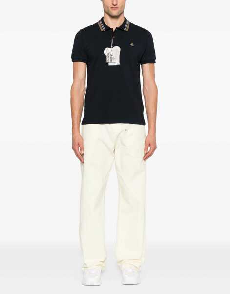 Tricouri Polo Vivienne Westwood Classic Cotton Pique Polo Shirt BLUE Barbati (BM 18525955) 2