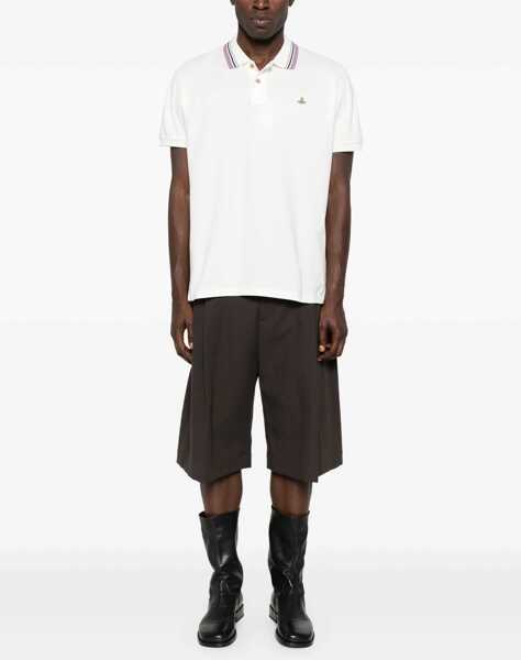 Tricouri Polo Vivienne Westwood Classic Cotton Pique Polo Shirt WHITE Barbati (BM 18526033) 2